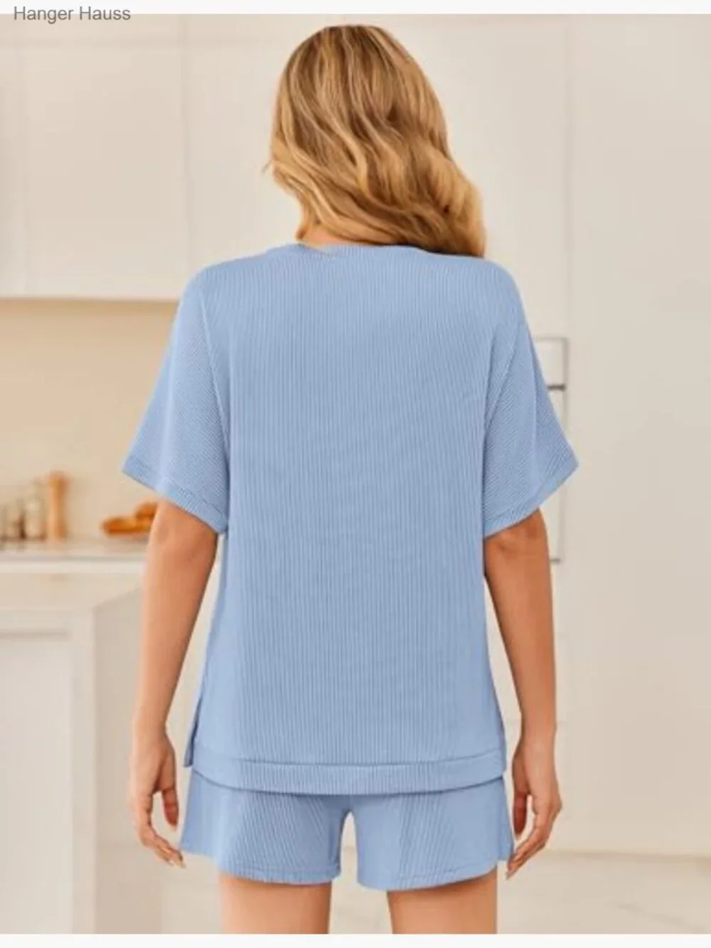Women's 2 Piece Lounge Set Short Sleeve Shorts Matching Set